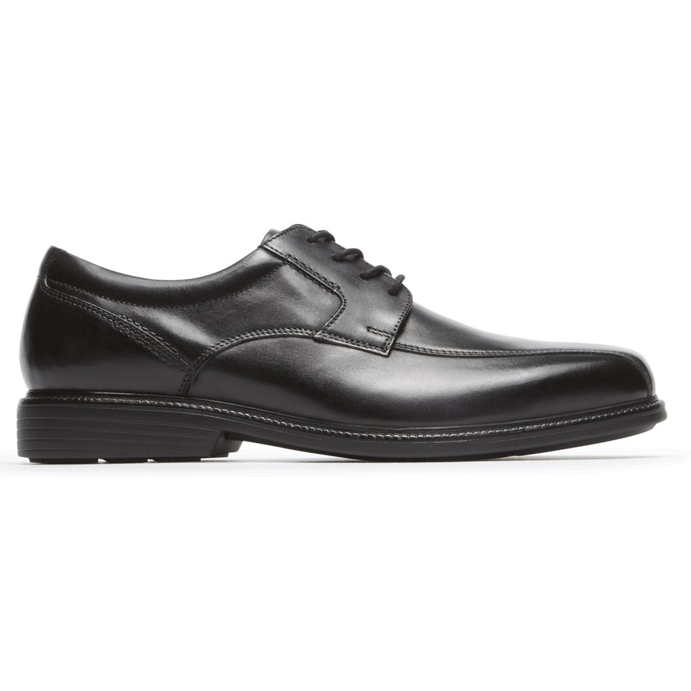 Rockport Men's Charles Road Bike Toe Oxfords - Black - USA (1975MLVEC)